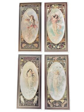 1905 OTTMAN Collectors LITHO .N.Y. Set-Four Goddess Art collectible never framed